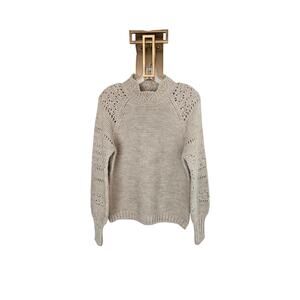 Gerard Darel Women's Beige Alpaca Wool Blend Knit Mock Neck Sweater Size 2 Med